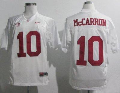 Alabama Crimson Tide 10 AJ McCarron 2012 SEC Patch White College Football NCAA Jerseys