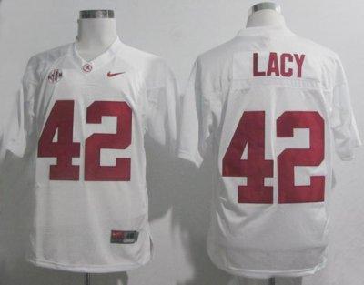 Alabama Crimson Tide 42 Eddie Lacy White 2012 SEC Patch College Football NCAA Jerseys