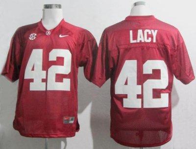 Alabama Crimson Tide 42 Eddie Lacy Red 2012 SEC Patch College Football NCAA Jerseys