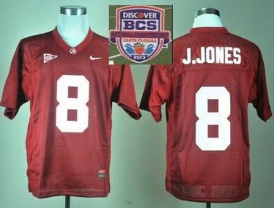 2013 BCS National Championship Alabama Crimson #8 J JONES Red NCAA Football Jerseys