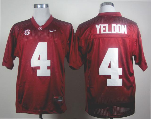 Alabama Crimson Tide 4 T.J Yeldon Red College Football NCAA Jerseys 2012 SEC