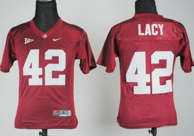 Kids Alabama Crimson Tide 42 Eddie Lacy Red College Football NCAA Jersey