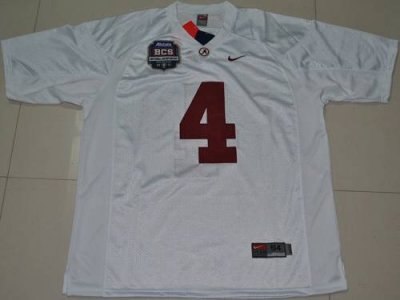 crimson tide #4 marquis maze white 2012 bcs championship patch embroidered ncaa jersey