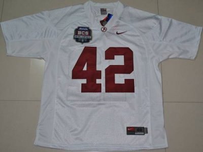 crimson tide #42 eddie lacy white 2012 bcs championship patch embroidered ncaa jersey