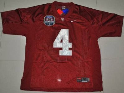 crimson tide #4 marquis maze red 2012 bcs championship patch embroidered ncaa jersey