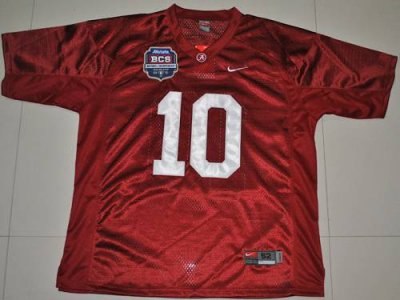 crimson tide #10 aj mccarron red 2012 bcs championship patch embroidered ncaa jersey