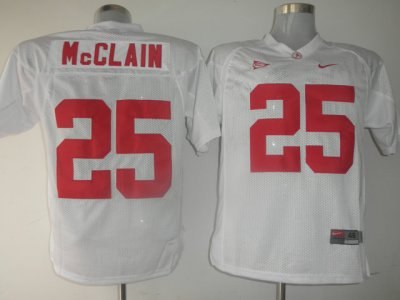 crimson tide #25 rolando mcclain white embroidered ncaa jersey