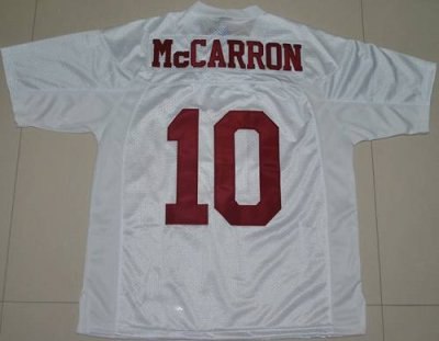 crimson tide #10 aj mccarron white embroidered ncaa jersey