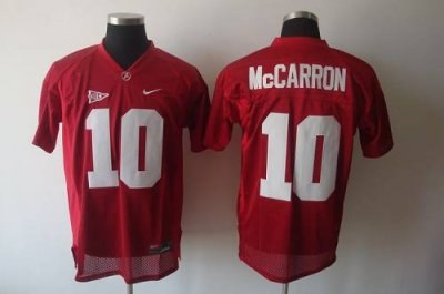 crimson tide #10 aj mccarron red embroidered ncaa jersey