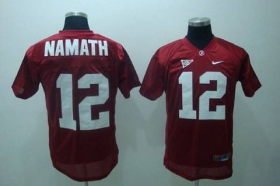 crimson tide #12 joe namath red embroidered ncaa jersey