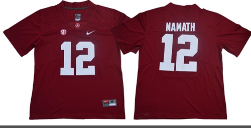 Crimson Tide #12 Joe Namath Red Limited Stitched NCAA Jersey