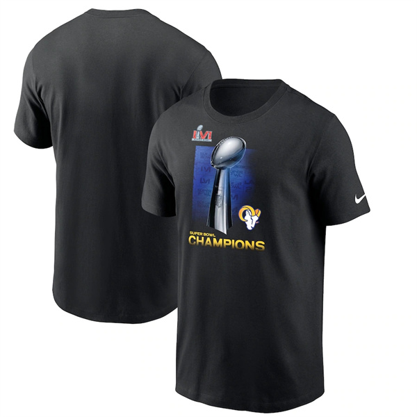 Men's Los Angeles Rams 2022 Black Super Bowl LVI Champions T-Shirt -4