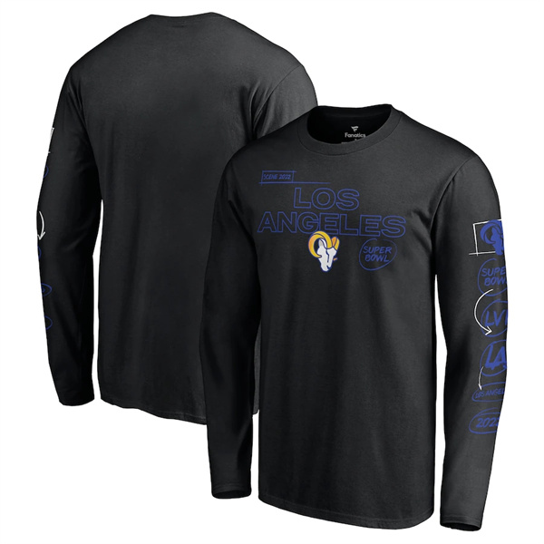 Men's Los Angeles Rams 2022 Black Super Bowl LVI Champions Long Sleeve T-Shirt -4