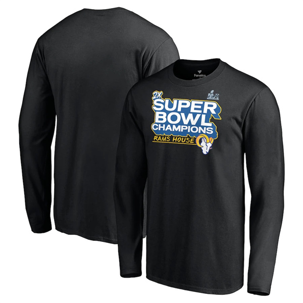 Men's Los Angeles Rams 2022 Black Super Bowl LVI Champions Long Sleeve T-Shirt -1