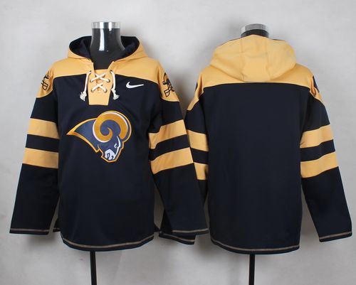 Custom Nike Rams Navy Blue Player Pullover NFL Hoodie (Any name&number)