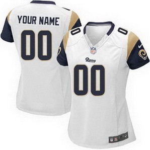 women st. louis rams customized white Jersey