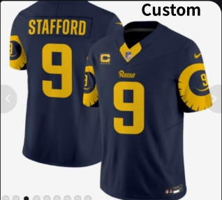 Custom Rams Navy Vapor Limited Jersey