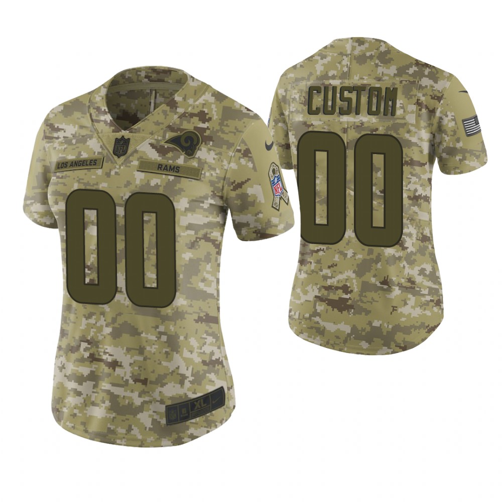 Women Los Angeles Rams Custom Camo 2018 Salute To Service Limited Jersey