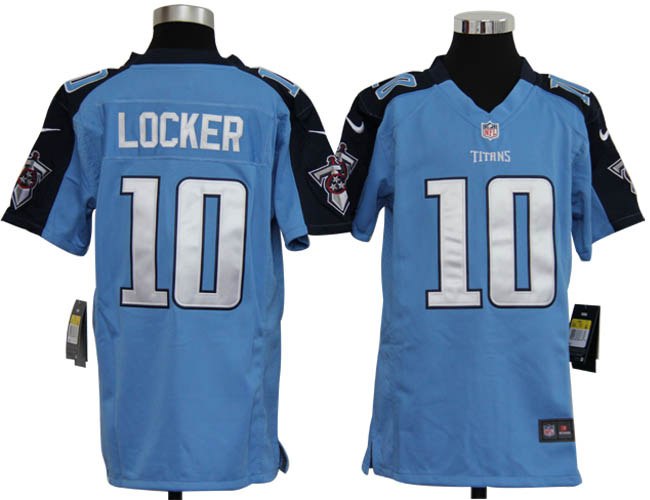 Youth NEW NFL Tennessee Titans 10 Jake Locker Blue Jerseys