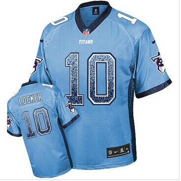 Youth NEW Titans #10 Jake Locker Light Blue NFL Elite Drift Fashion Jersey