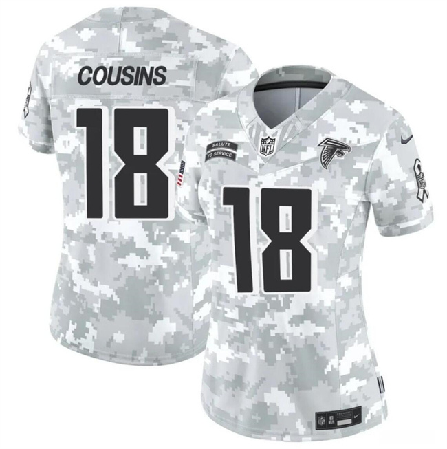 Women's Atlanta Falcons #18 Kirk Cousins 2024 F.U.S.E Arctic Camo Salute To Service Limited Stitched Football Jersey(Run Small)