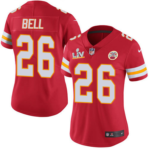 Nike Chiefs #26 Le'Veon Bell Red Team Color Women's Super Bowl LV Bound Stitched NFL Vapor Untouchable Limited Jersey