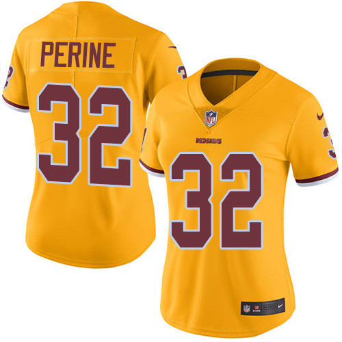 Nike Redskins #32 Samaje Perine Gold Women's Stitched NFL Limited Rush Jersey