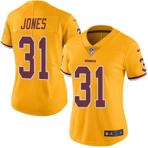 Nike Redskins #31 Matt Jones Gold Women's Stitched NFL Limited Rush Jersey