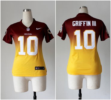 Women NEW Washington Redskins 10 Robert Griffin III Red Yellow Drift Fashion II