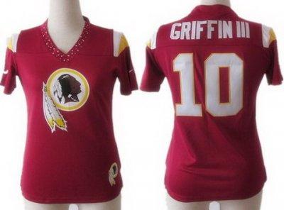 Women NEW Washington Redskins 10# Robert Griffin III Red FEM FAN Field Flirt Fashion Jerseys