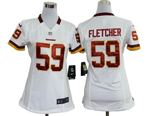 women NEW washington redskins 59 london fletcher white jerseys