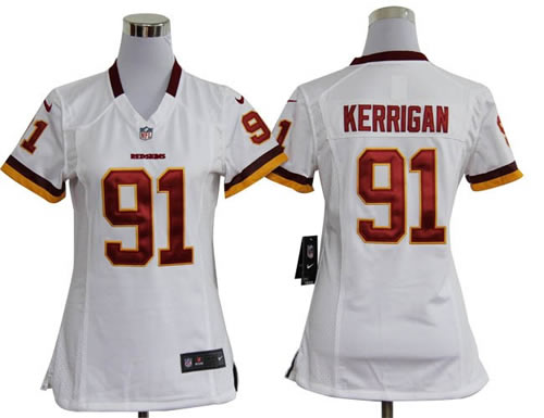 women NEW washington redskins 91 ryan kerrigan white jerseys