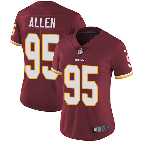 Nike Redskins #95 Jonathan Allen Burgundy Red Team Color Women's Stitched NFL Vapor Untouchable Limited Jersey