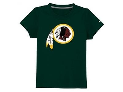 NEW washington redskins logo youth T-Shirt dk.green