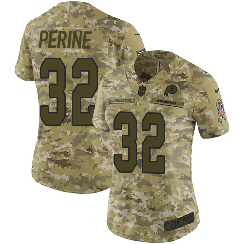 Nike Redskins #32 Samaje Perine Camo Women's Stitched NFL Limited 2018 Salute to Service Jersey