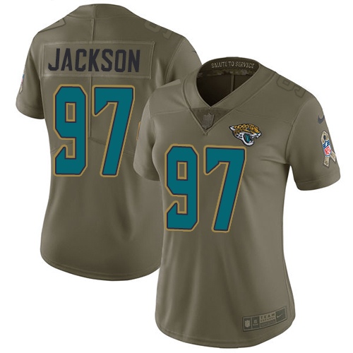 Nike Jaguars #97 Malik Jackson Olive Women's Stitched NFL Limited 2017 Salute to Service Jersey