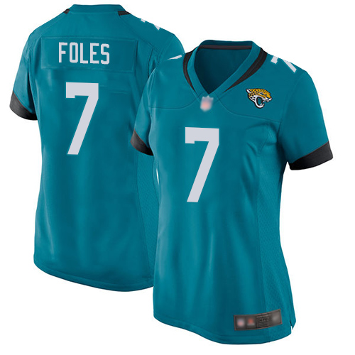 Jaguars #7 Nick Foles Teal Green Alternate Women's Stitched Football Elite Jersey