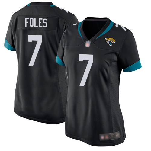 Jaguars #7 Nick Foles Black Team Color Women's Stitched Football Elite Jersey