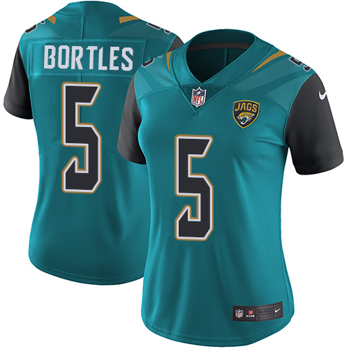 Nike Jaguars 5 Blake Bortles Teal Women Vapor Untouchable Limited Player Jersey