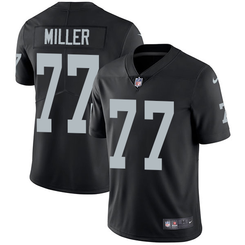 Nike Raiders #77 Kolton Miller Black Team Color Men's Stitched NFL Vapor Untouchable Limited Jersey