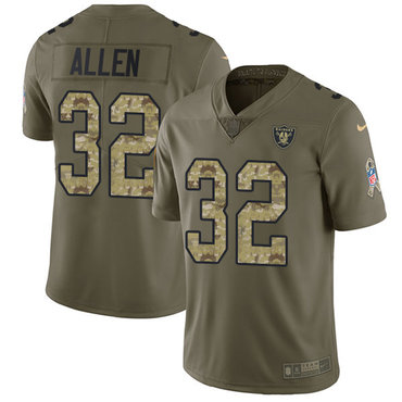 Nike Raiders #32 Marcus Allen Olive Camo Men's Stitched NFL Limited 2017 Salute To Service Jersey