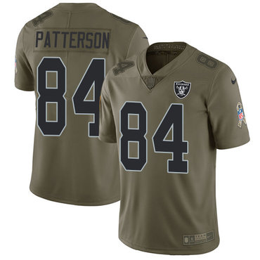 Nike Raiders #84 Cordarrelle Patterson Olive Men's Stitched NFL Limited 2017 Salute To Service Jersey