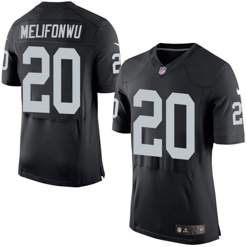 Nike Raiders #20 Obi Melifonwu Black Team Color Men's Stitched NFL New Elite Jersey