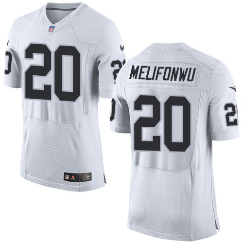 Nike Raiders #20 Obi Melifonwu White Men's Stitched NFL New Elite Jersey