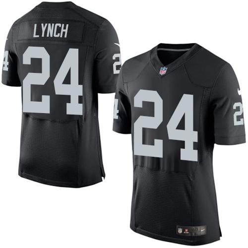 Nike Raiders #24 Marshawn Lynch Black Team Color Men's Stitched NFL New Elite Jersey