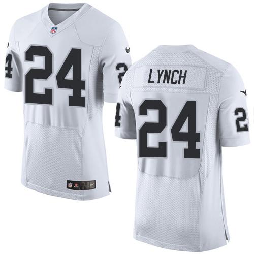 Nike Raiders #24 Marshawn Lynch White Men's Stitched NFL New Elite Jersey