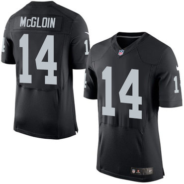 Men's Nike Oakland Raiders #14 Matt McGloin Elite Black Team Color NFL Jersey