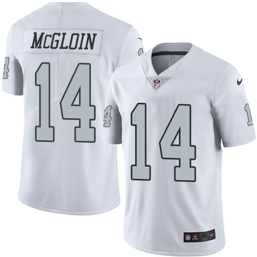 Men's Nike Oakland Raiders #14 Matt McGloin Elite White Rush NFL Jersey