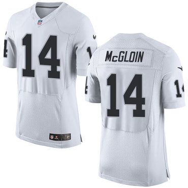 Men's Nike Oakland Raiders #14 Matt McGloin Elite White NFL Jersey