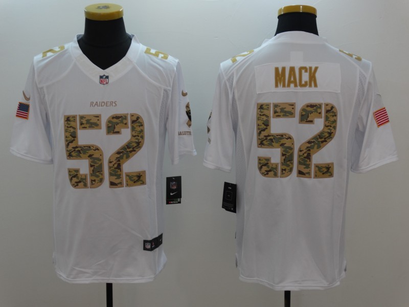 Nike Raiders #52 Khalil Mack White Men's Stitched NFL Limited Salute to Service Jersey